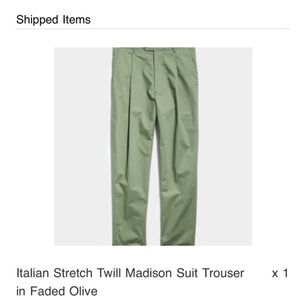 Todd Snyder Olive Dress Pants
